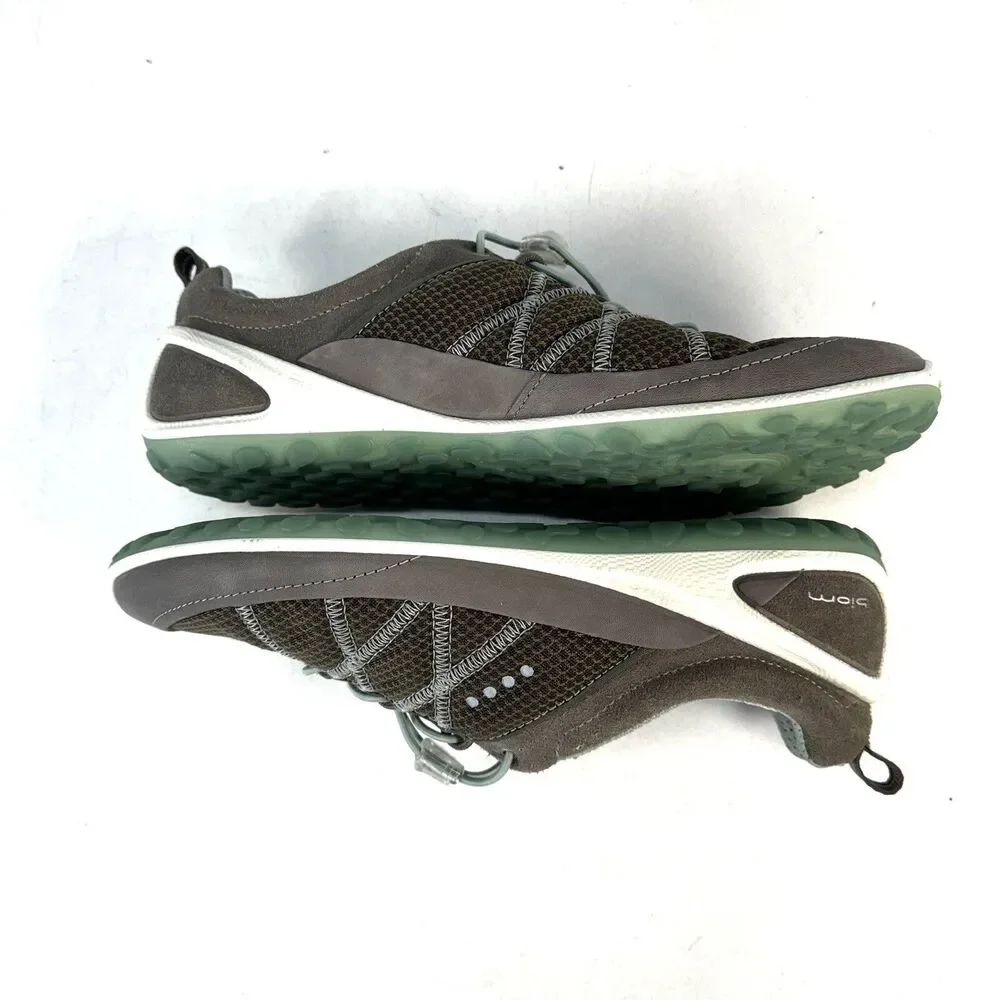 Ecco Biom Natural Motion Bungee Quick Lace Up Walking Shoe Womens Size 7 38 Gray